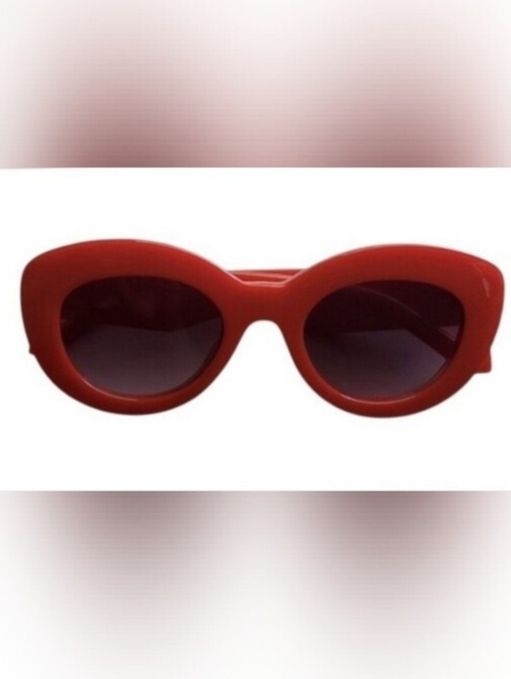 Red Cat-Eye Sunglasses with Dark Lenses